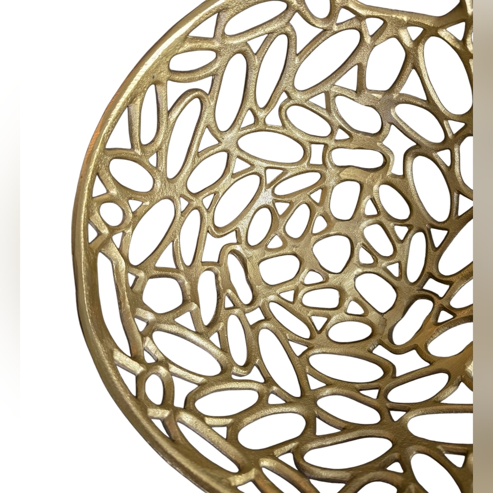 Decorative Contemporary Gold Painted Bowl Shiny Metallic Colored Bowl Home Decor - Picture 9 of 13